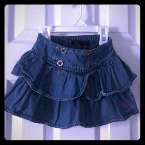 Calvin Klein Jeans blue denim ruffle Skort 2T